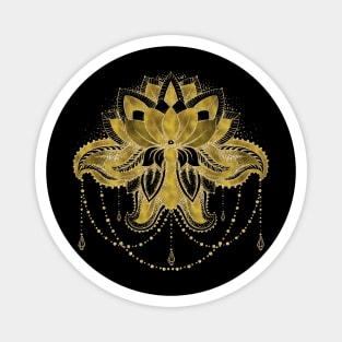 Elegant Gold  Lotus / Lily Flower Magnet